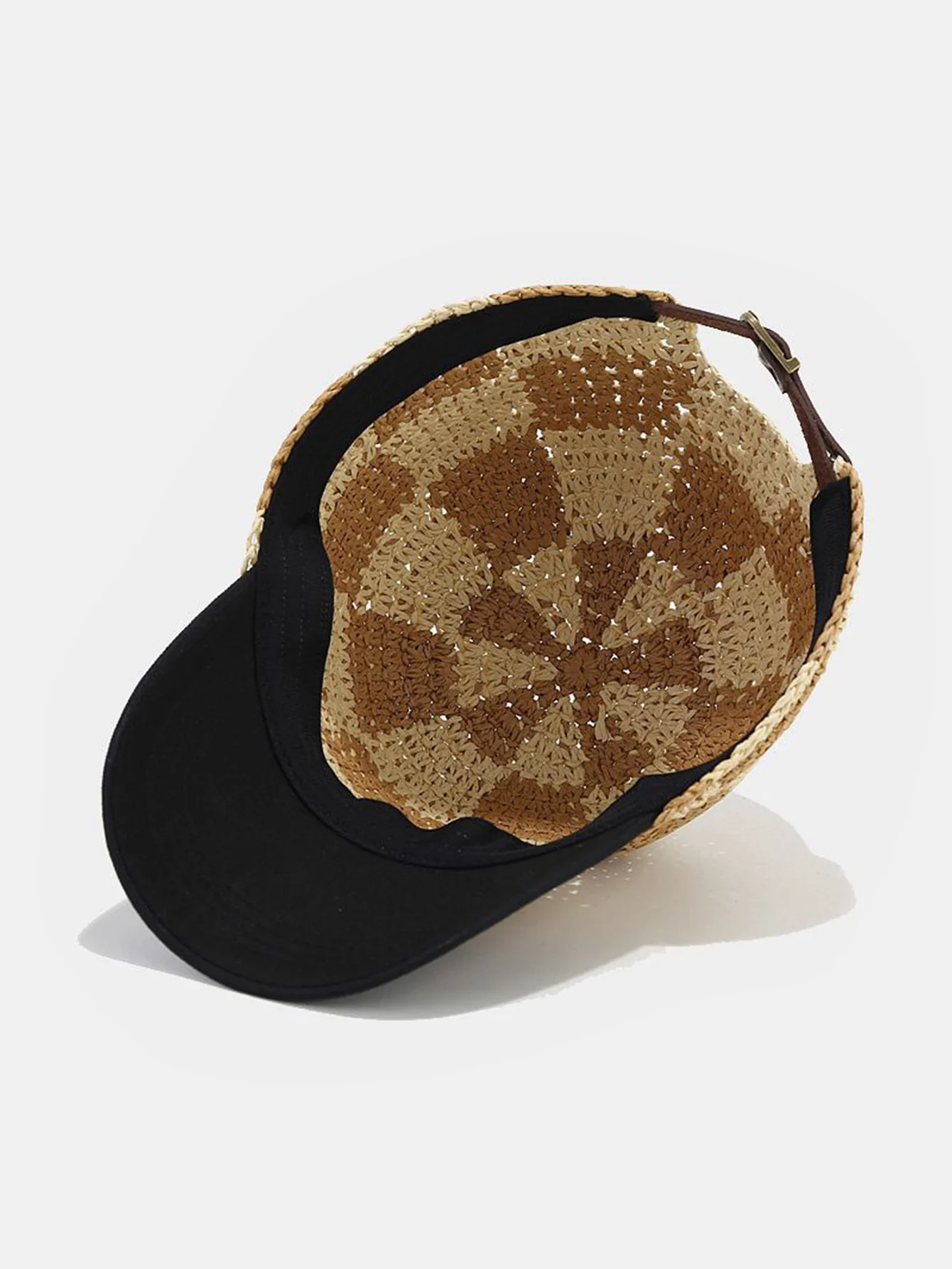 Plaid Kontrast Strohhut - Image 6
