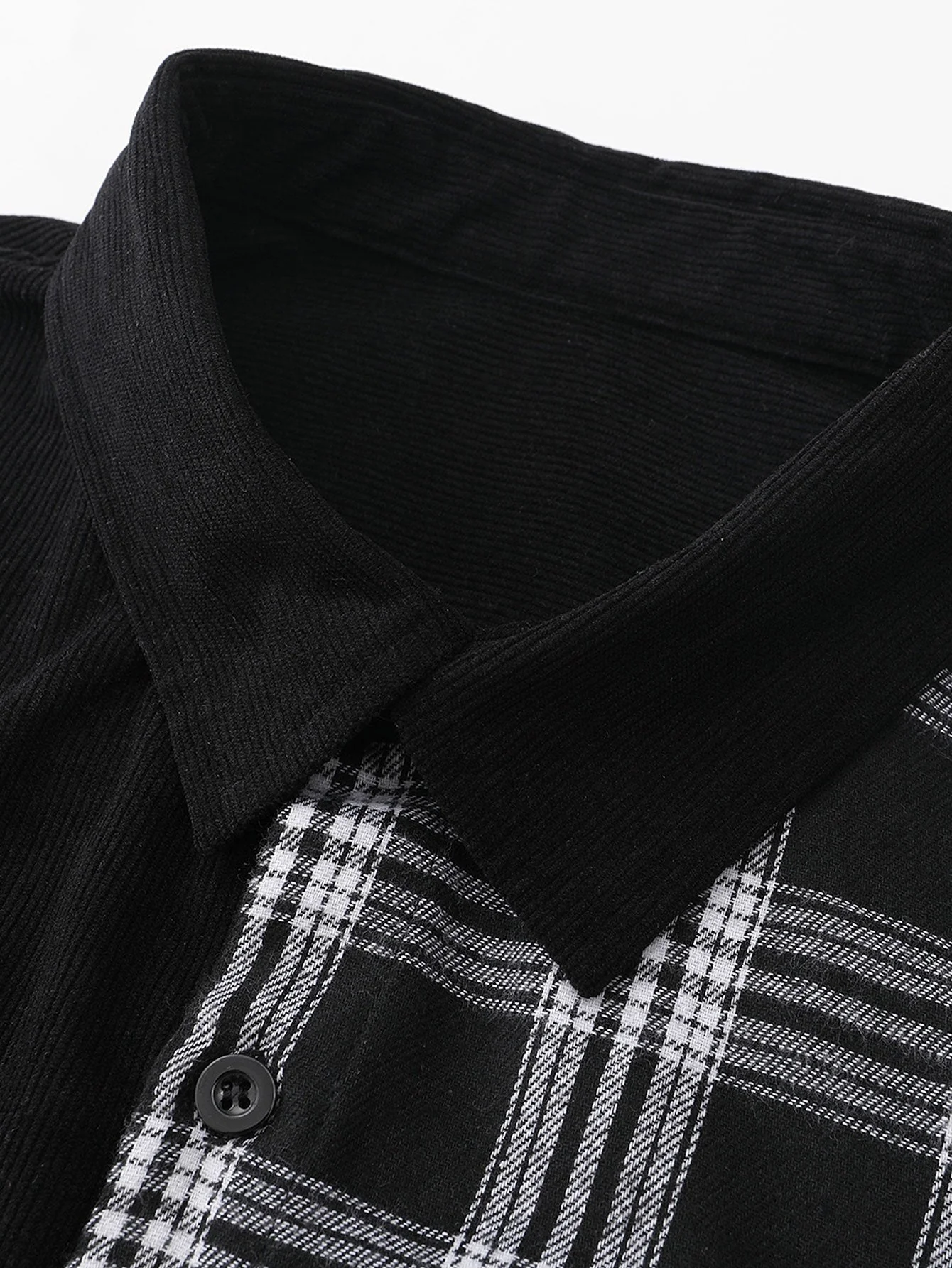 Kariertes Cord-Patchwork-Hemd mit Knöpfen & Cord-Jogginghosen - Image 14