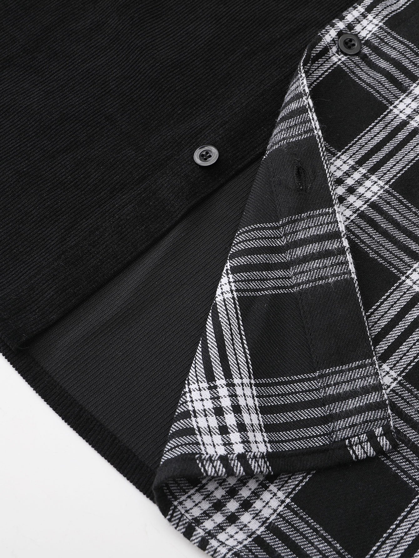 Kariertes Cord-Patchwork-Hemd mit Knöpfen & Cord-Jogginghosen - Image 15