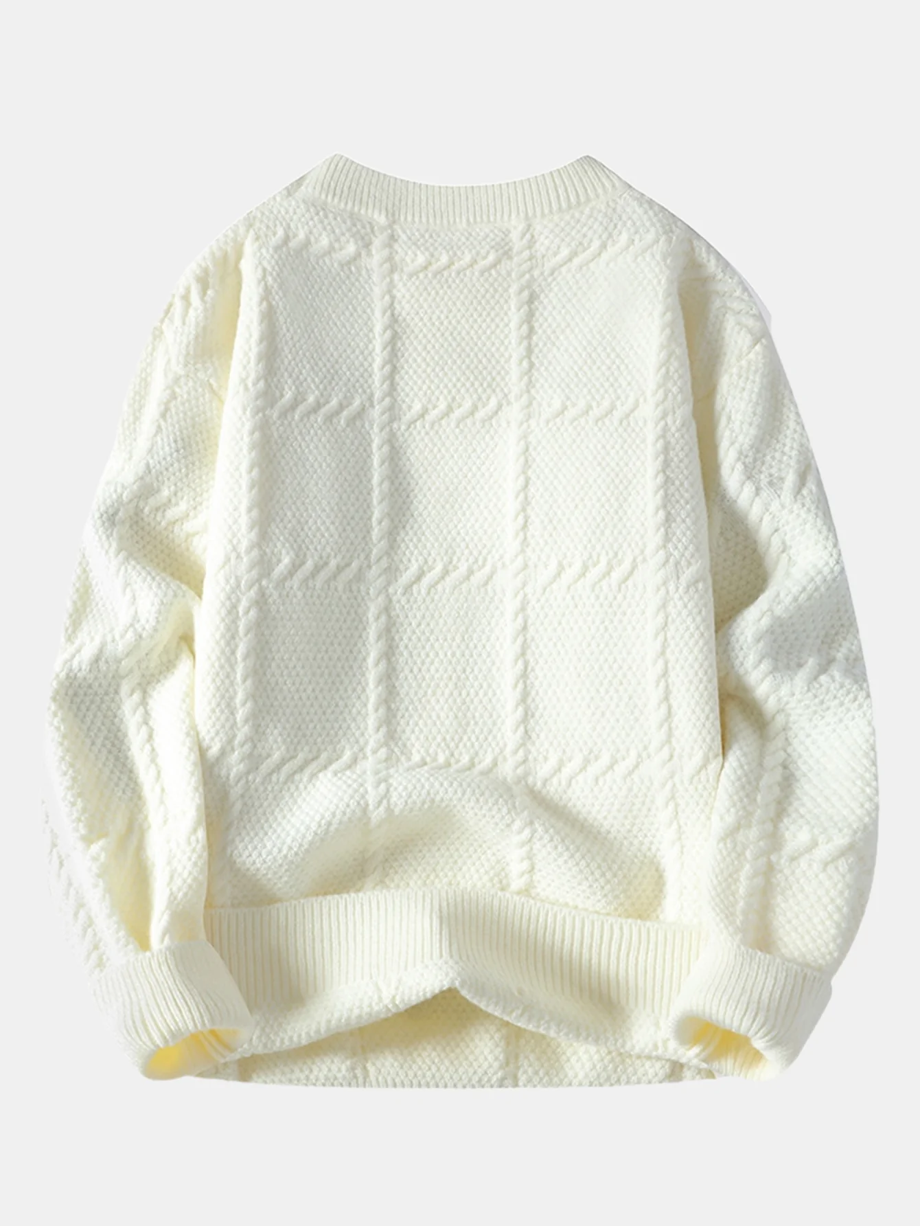 Plaid Crew Neck Knit Sweater - Image 4