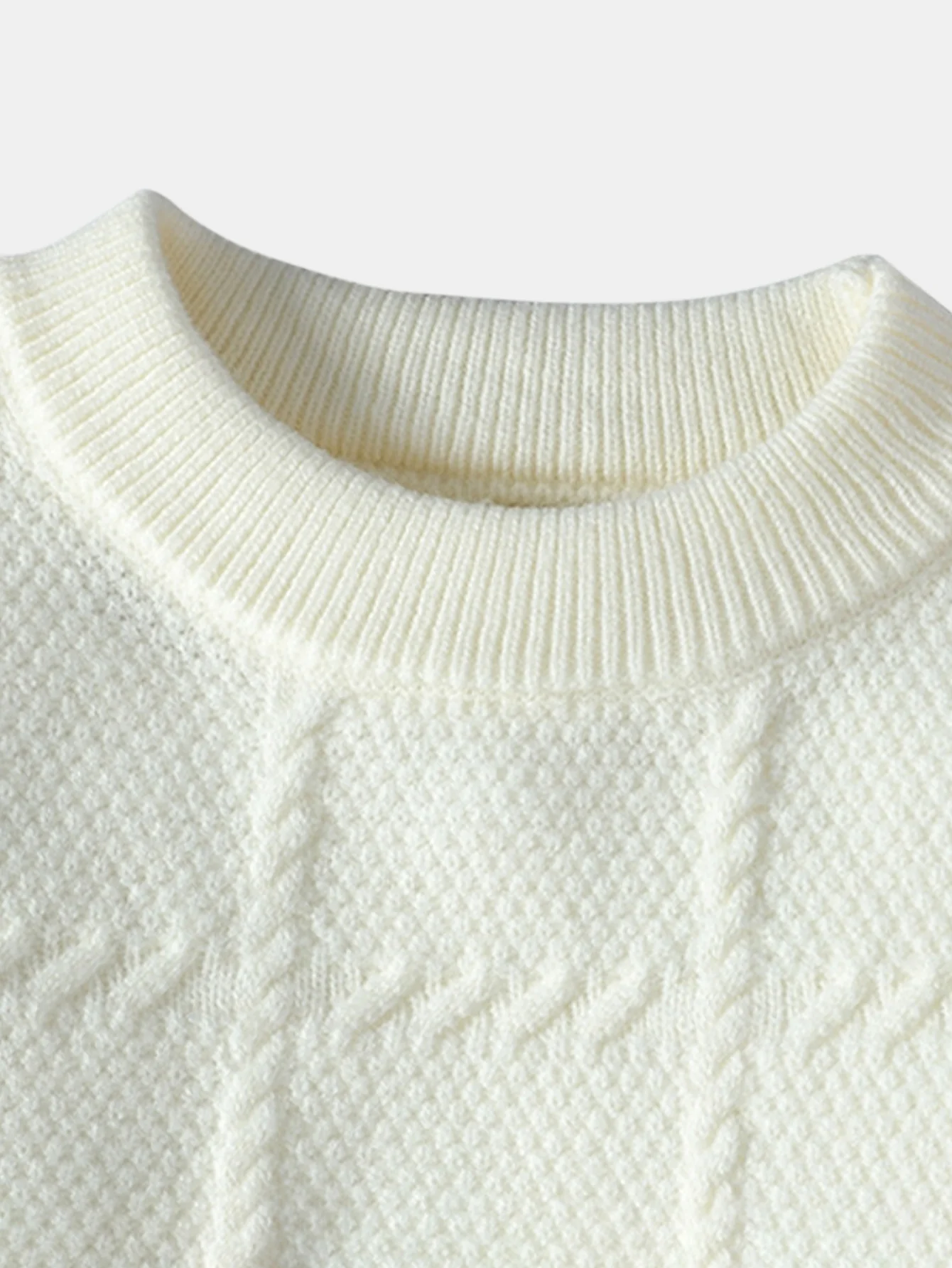 Plaid Crew Neck Knit Sweater - Image 5