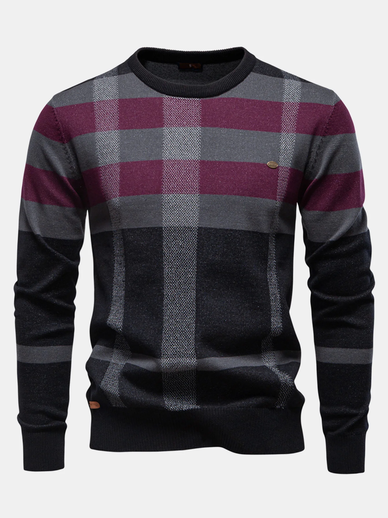 Kariertes Rundhals-Pullover - Image 3