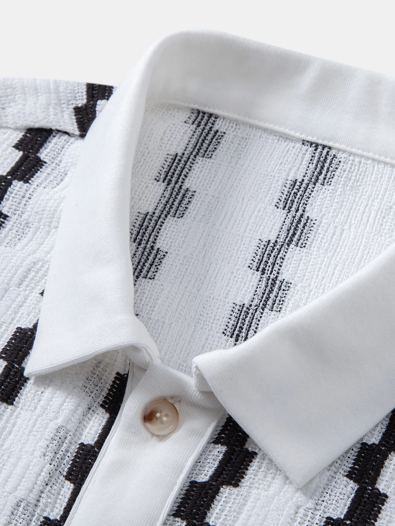 Plaid Jacquard Button Up Shirt - Image 9