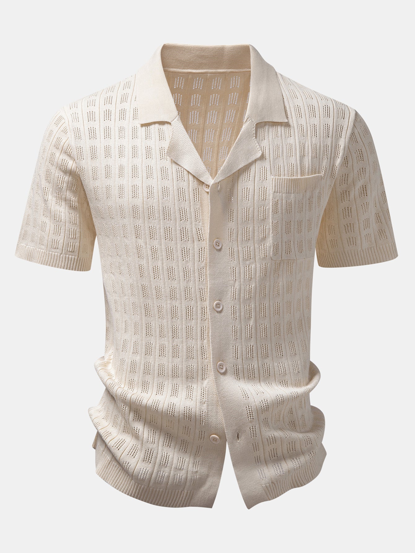 Plaid Open Knit Shirt