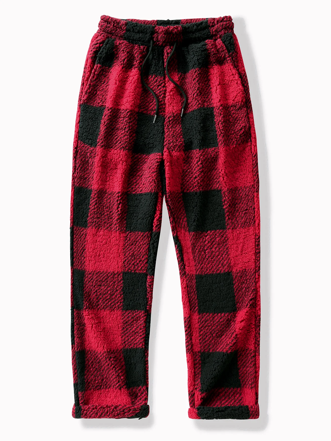 Kariertes Teddy-Hoodie & Gerade geschnittene karierte Teddy-Hose - Image 13