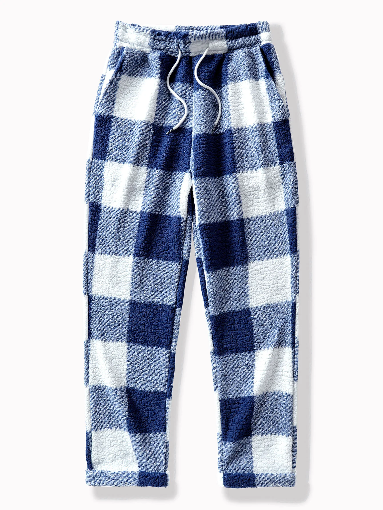 Kariertes Teddy-Hoodie & Gerade geschnittene karierte Teddy-Hose - Image 14