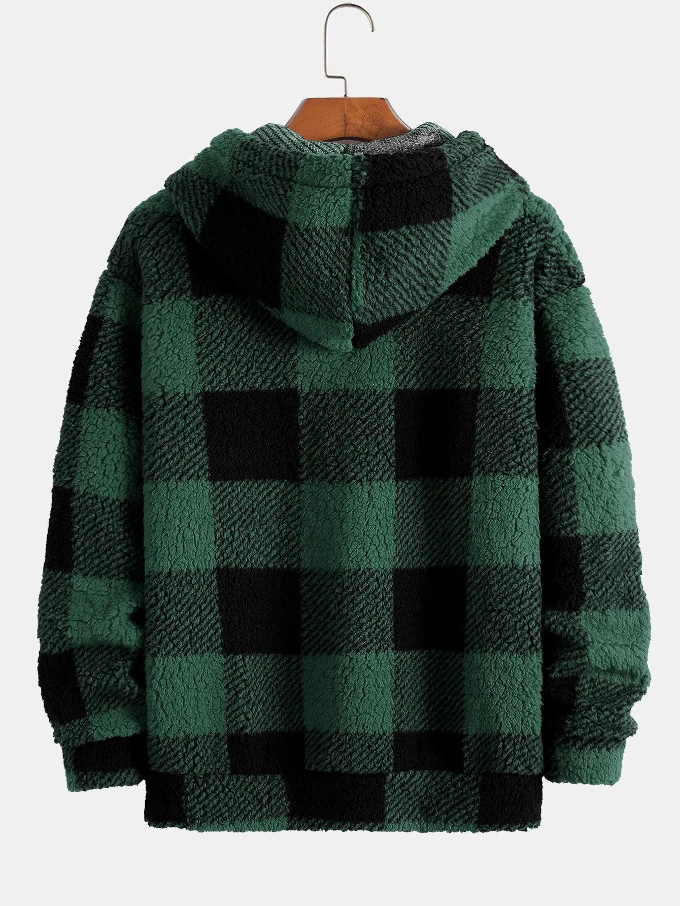 Kariertes Teddy-Hoodie & Gerade geschnittene karierte Teddy-Hose - Image 5