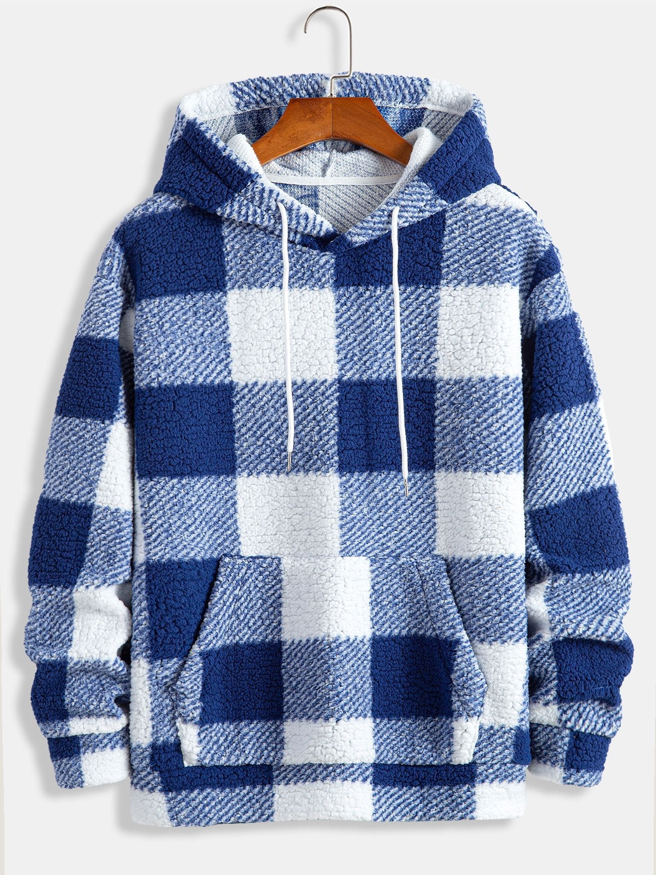 Kariertes Teddy-Hoodie & Gerade geschnittene karierte Teddy-Hose - Image 6