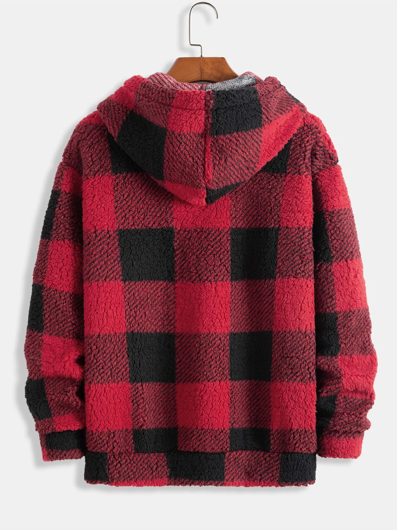 Kariertes Teddy-Hoodie & Gerade geschnittene karierte Teddy-Hose - Image 9