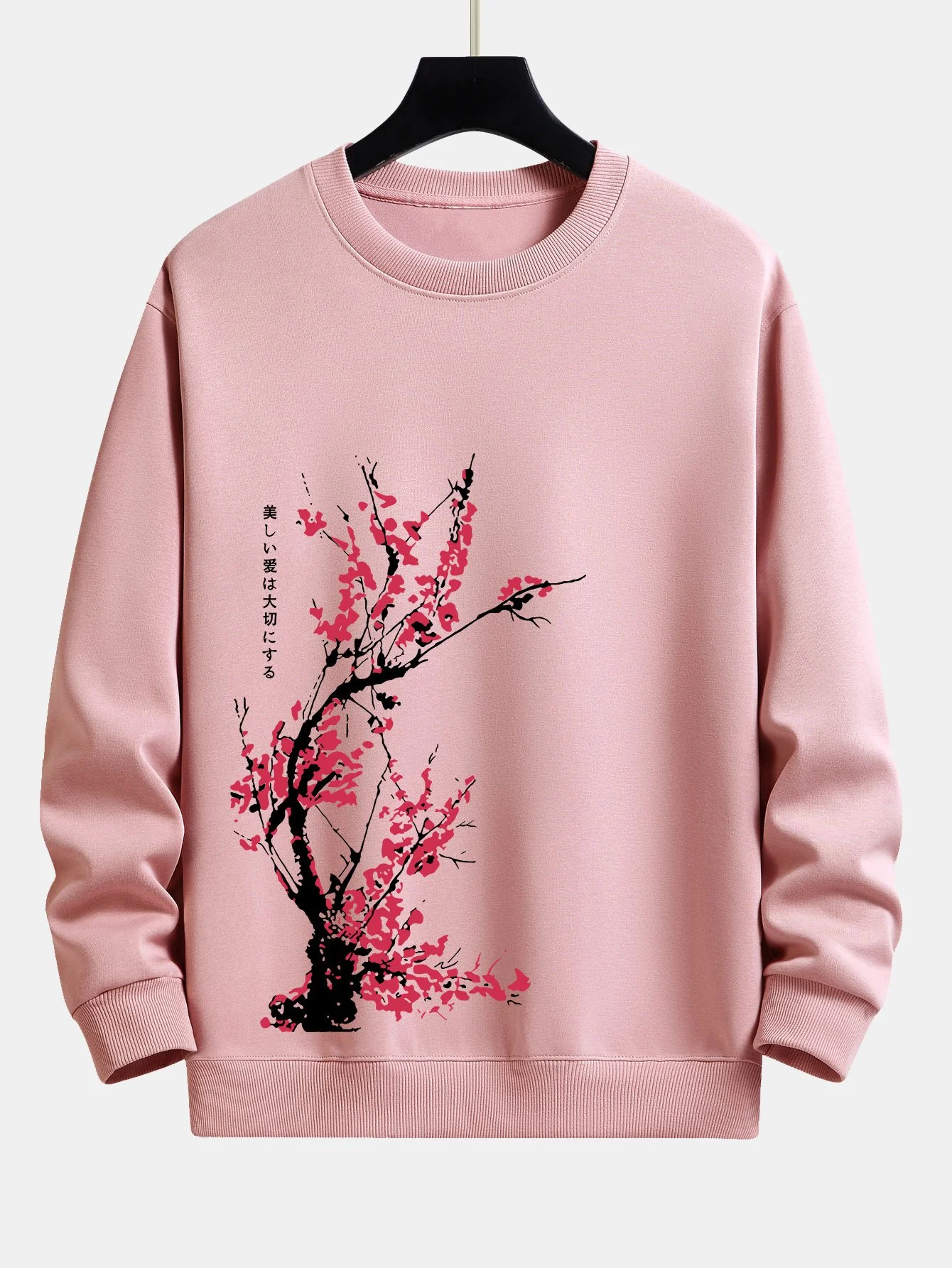 Pflaumenblüten-Slogan-Druck Relaxed Fit Sweatshirt - Image 2
