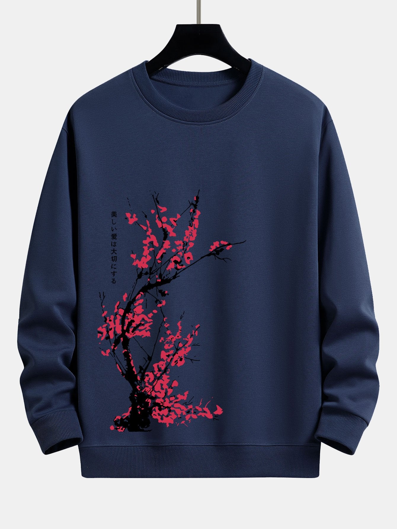 Pflaumenblüten-Slogan-Druck Relaxed Fit Sweatshirt - Image 5