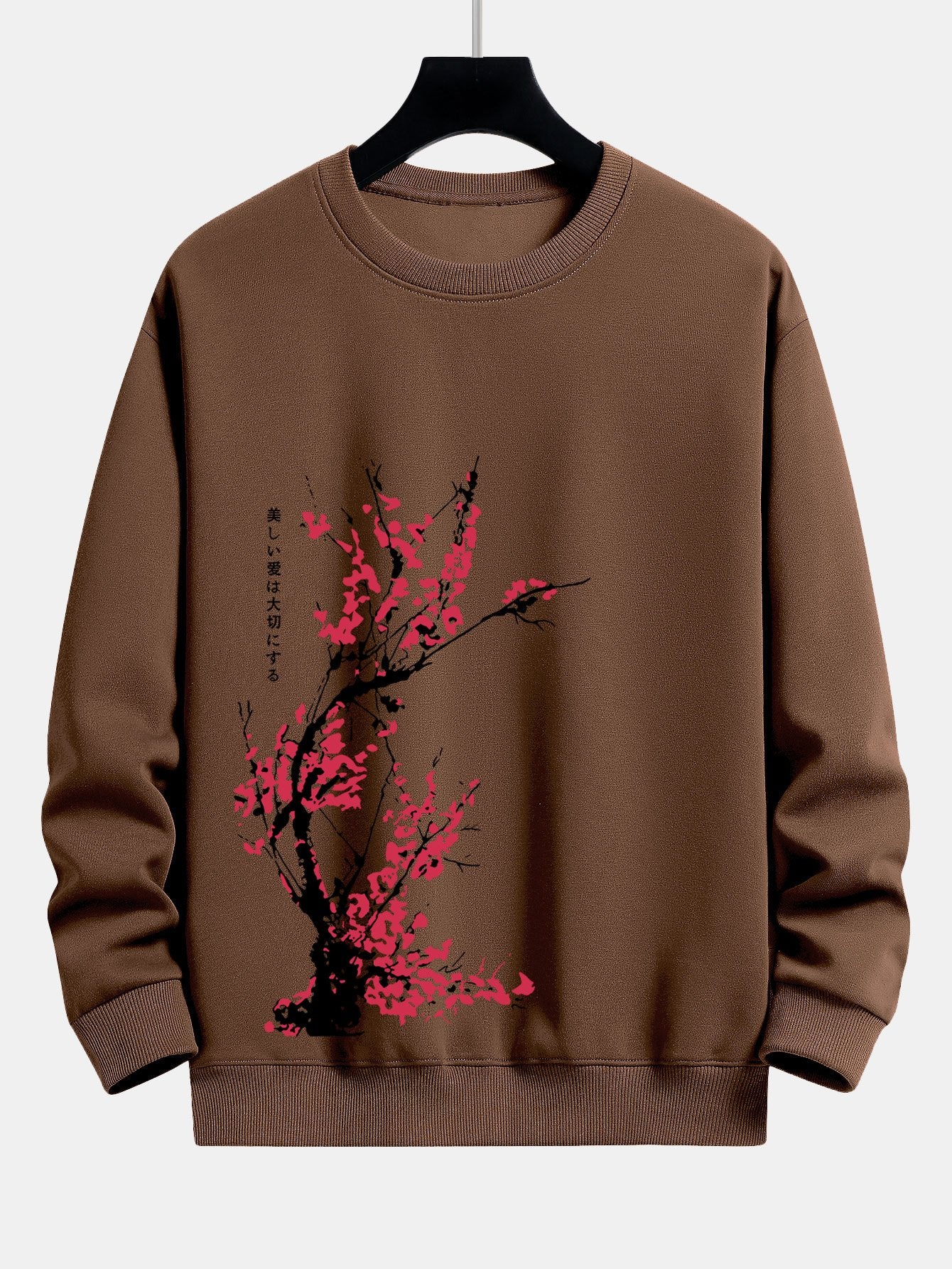 Pflaumenblüten-Slogan-Druck Relaxed Fit Sweatshirt - Image 6