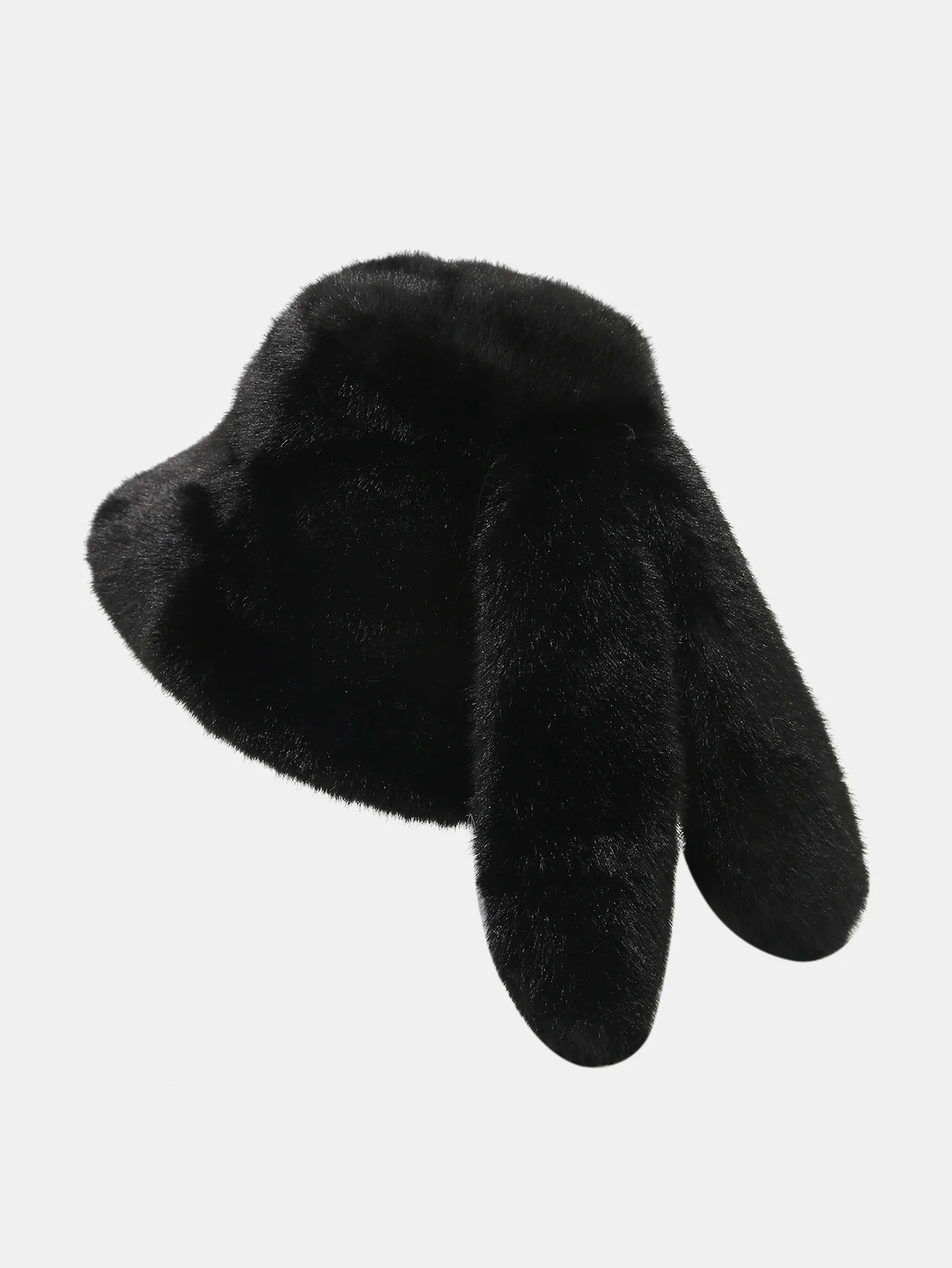 Plush Bucket Hat With Rabbit Ear Design - Image 2