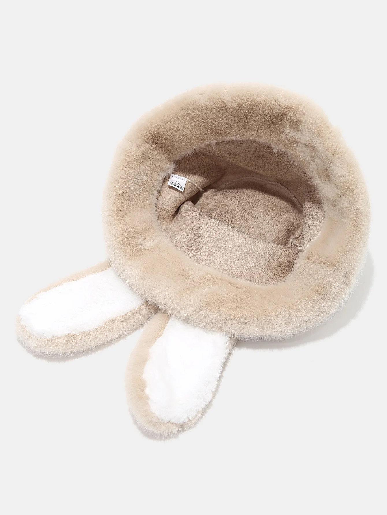 Plush Bucket Hat With Rabbit Ear Design - Image 6