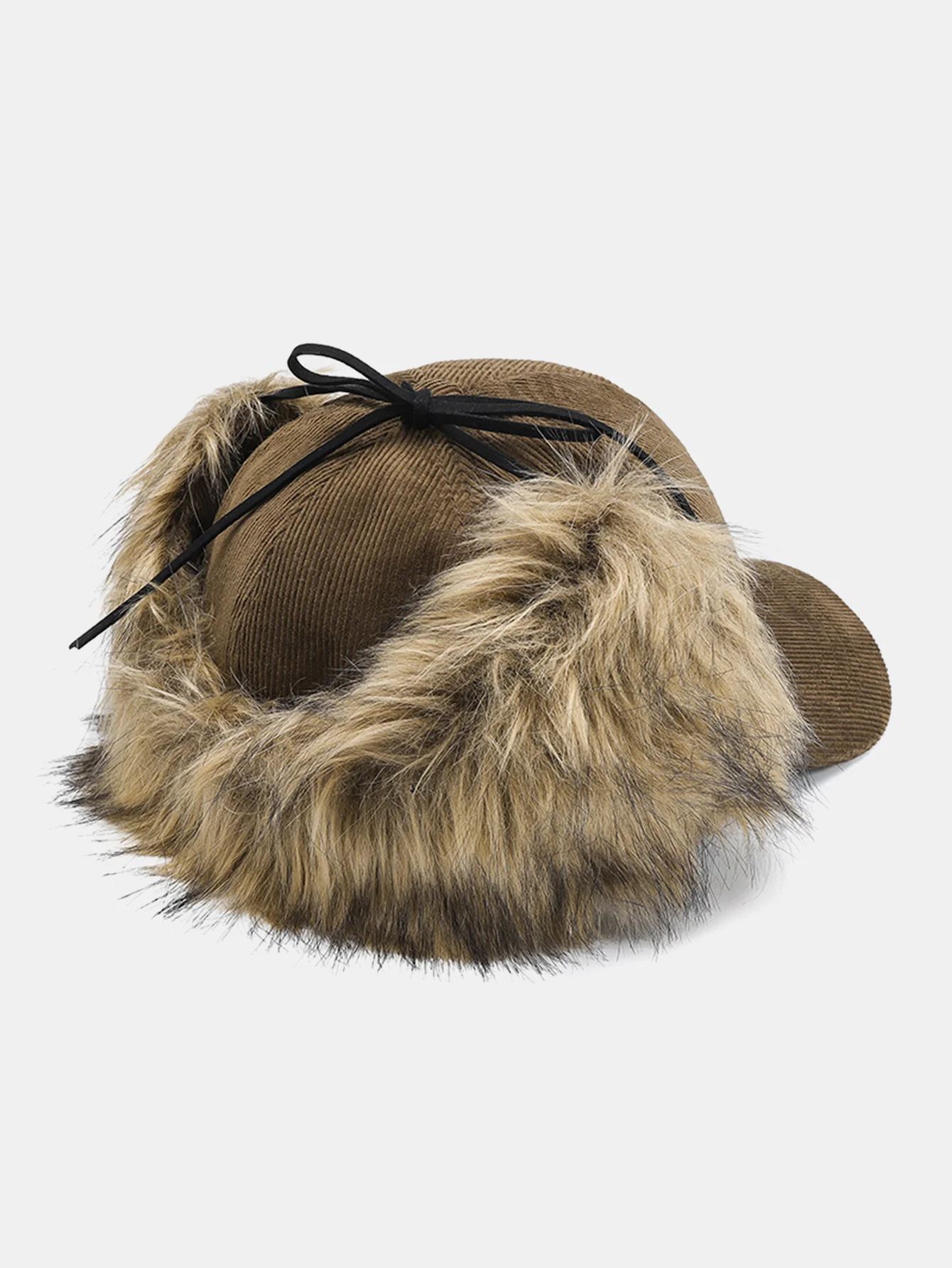 Plush Earmuff Corduroy Baseball Cap - Image 2