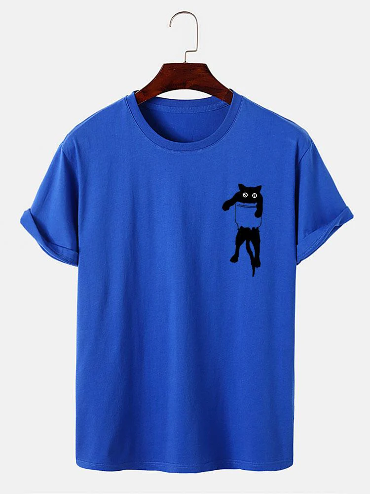 T-Shirt mit Taschenkatzenmotiv - Image 10