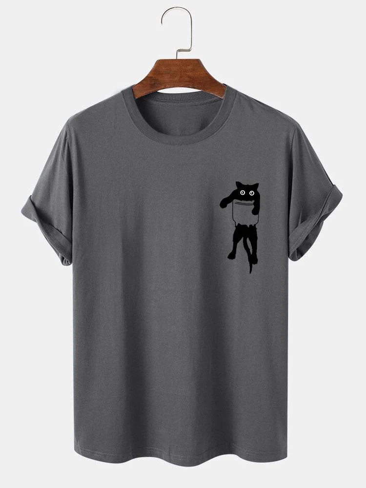 T-Shirt mit Taschenkatzenmotiv - Image 11