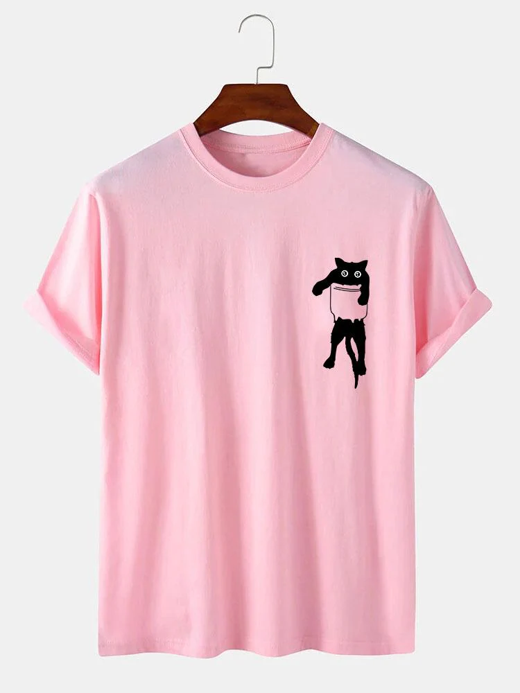 T-Shirt mit Taschenkatzenmotiv - Image 4
