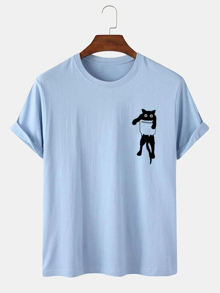 T-Shirt mit Taschenkatzenmotiv - Image 5