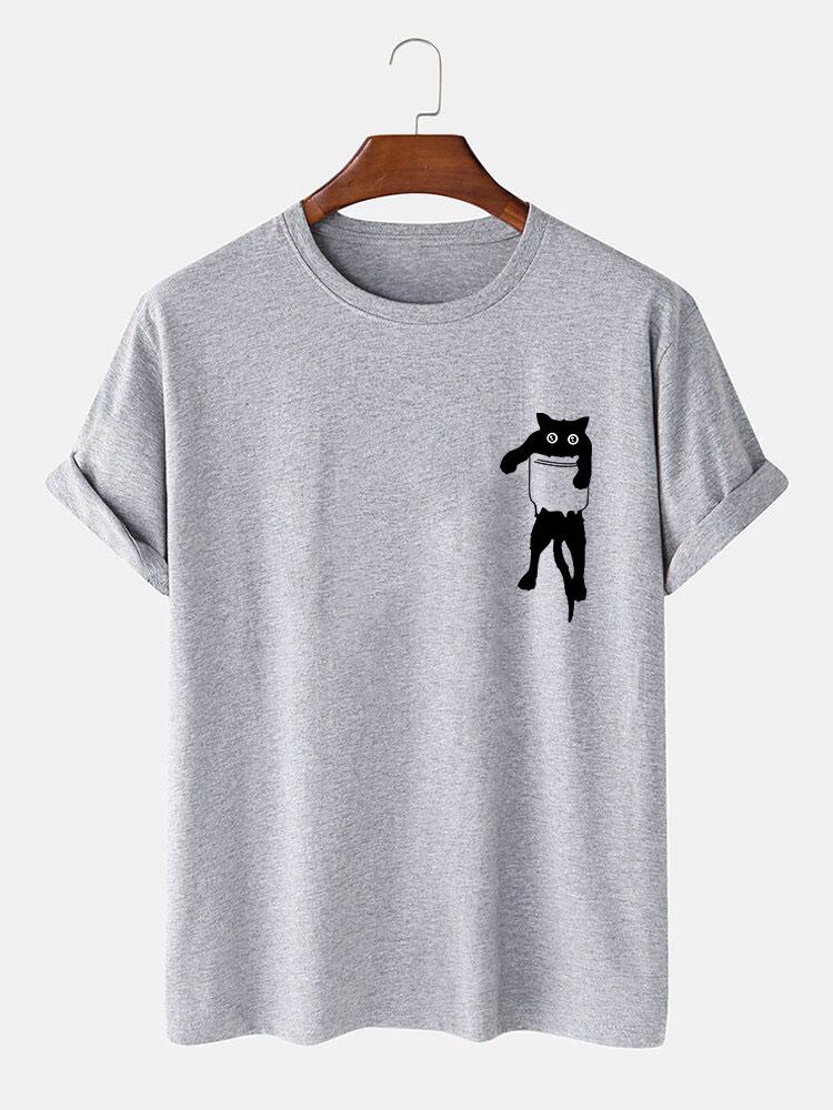 T-Shirt mit Taschenkatzenmotiv - Image 6