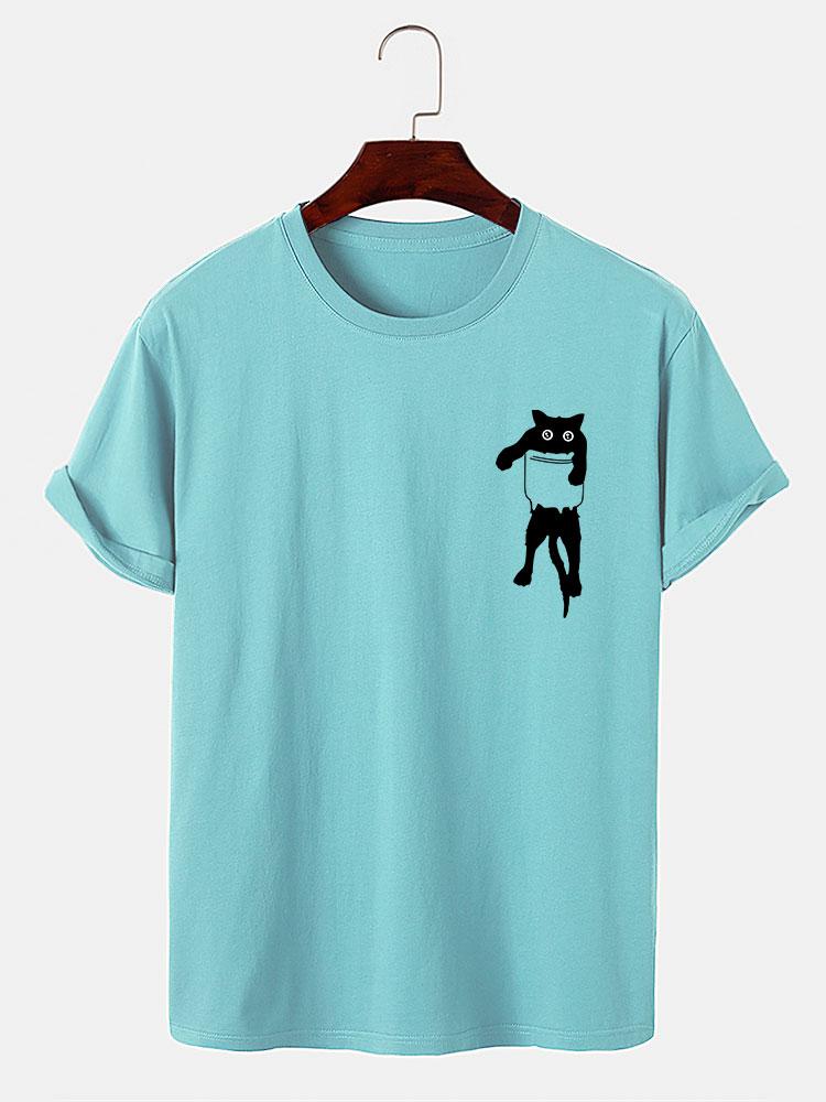 T-Shirt mit Taschenkatzenmotiv - Image 7