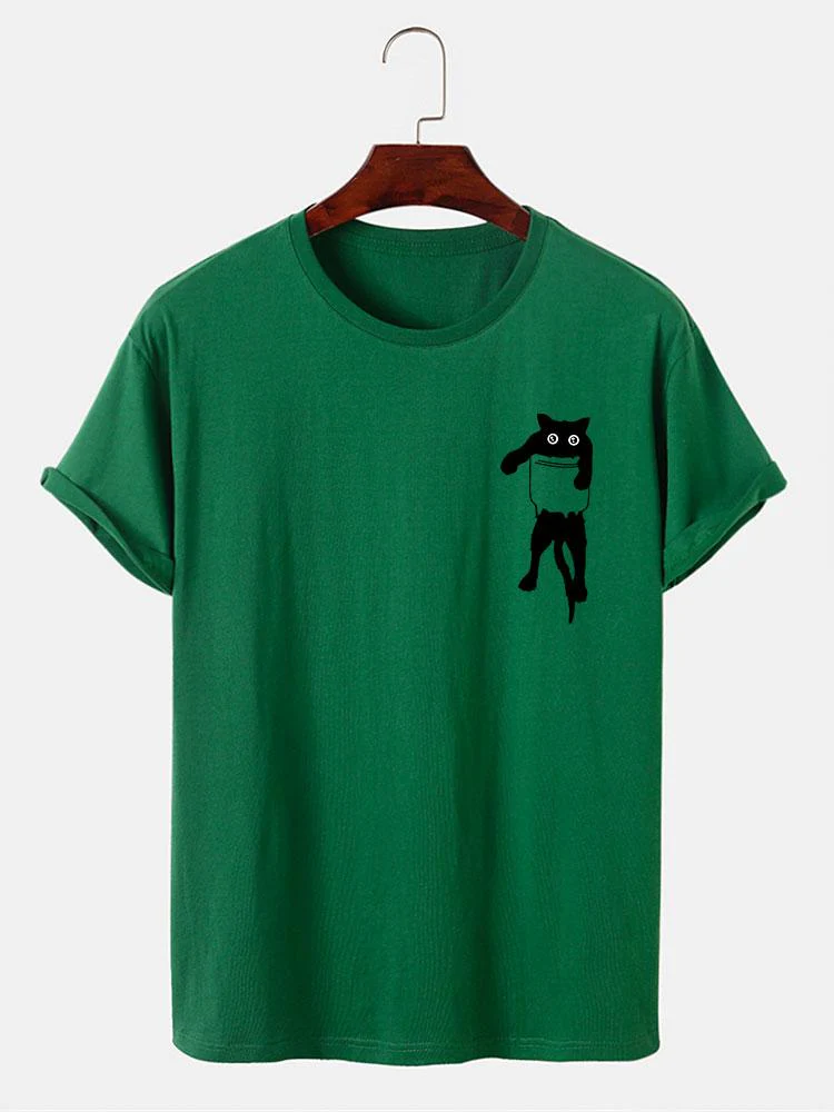 T-Shirt mit Taschenkatzenmotiv - Image 9