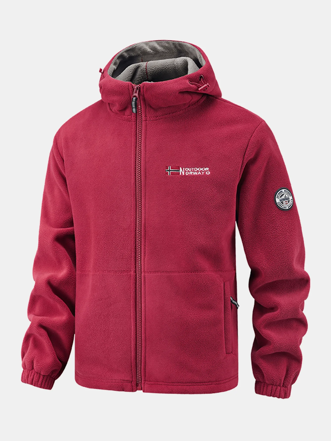 Fleecejacke mit Reißverschlusstasche und Kapuze - Image 10