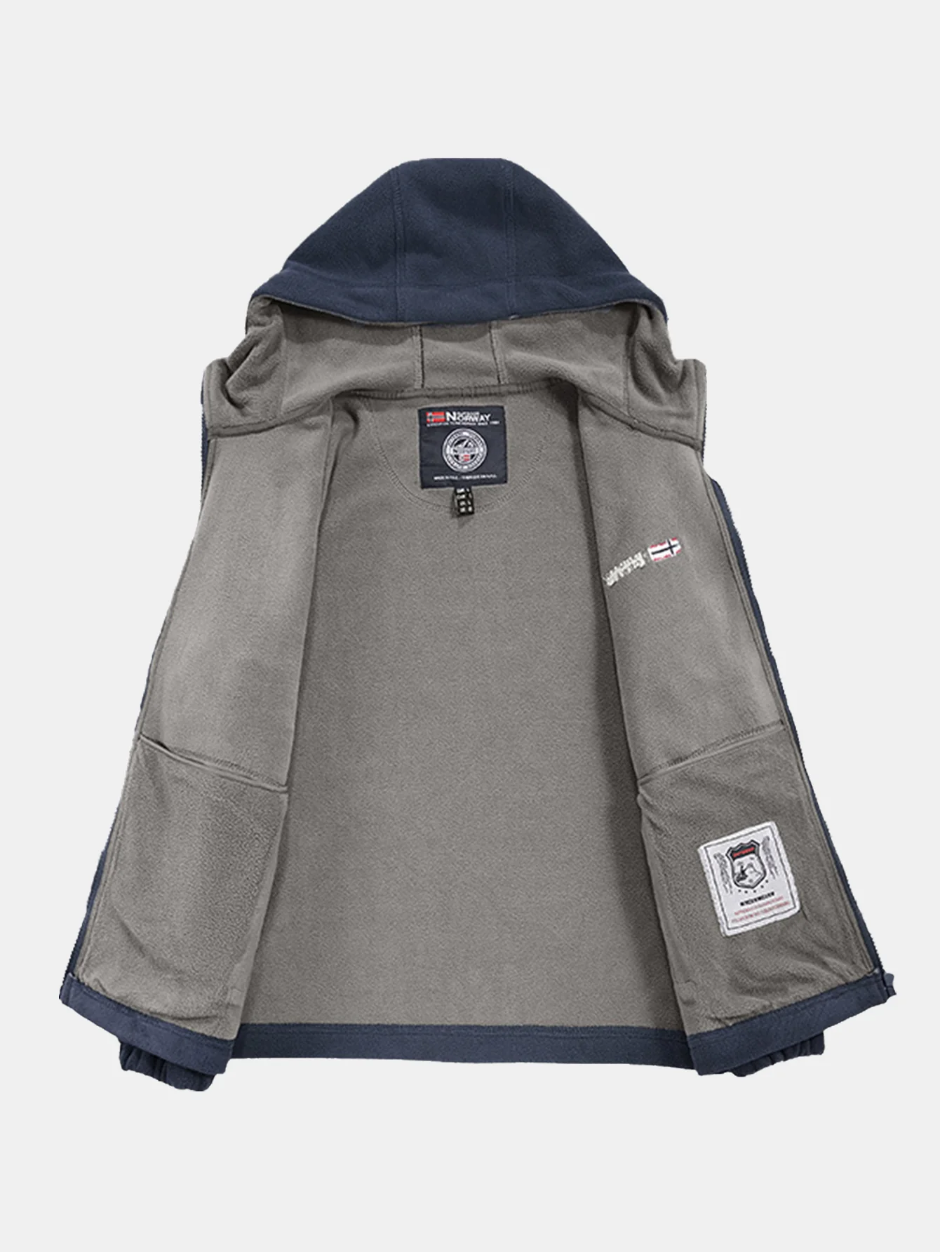 Fleecejacke mit Reißverschlusstasche und Kapuze - Image 3