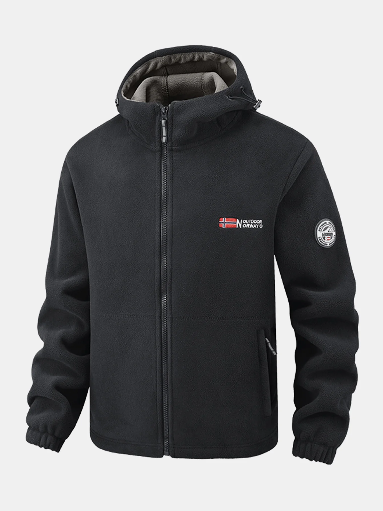 Fleecejacke mit Reißverschlusstasche und Kapuze - Image 4