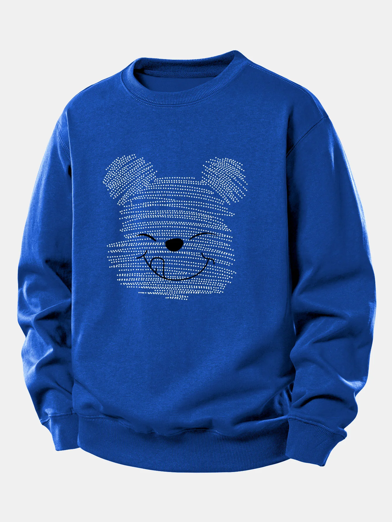 Polka Dot Bear Print Relax Fit Sweatshirt - Image 11