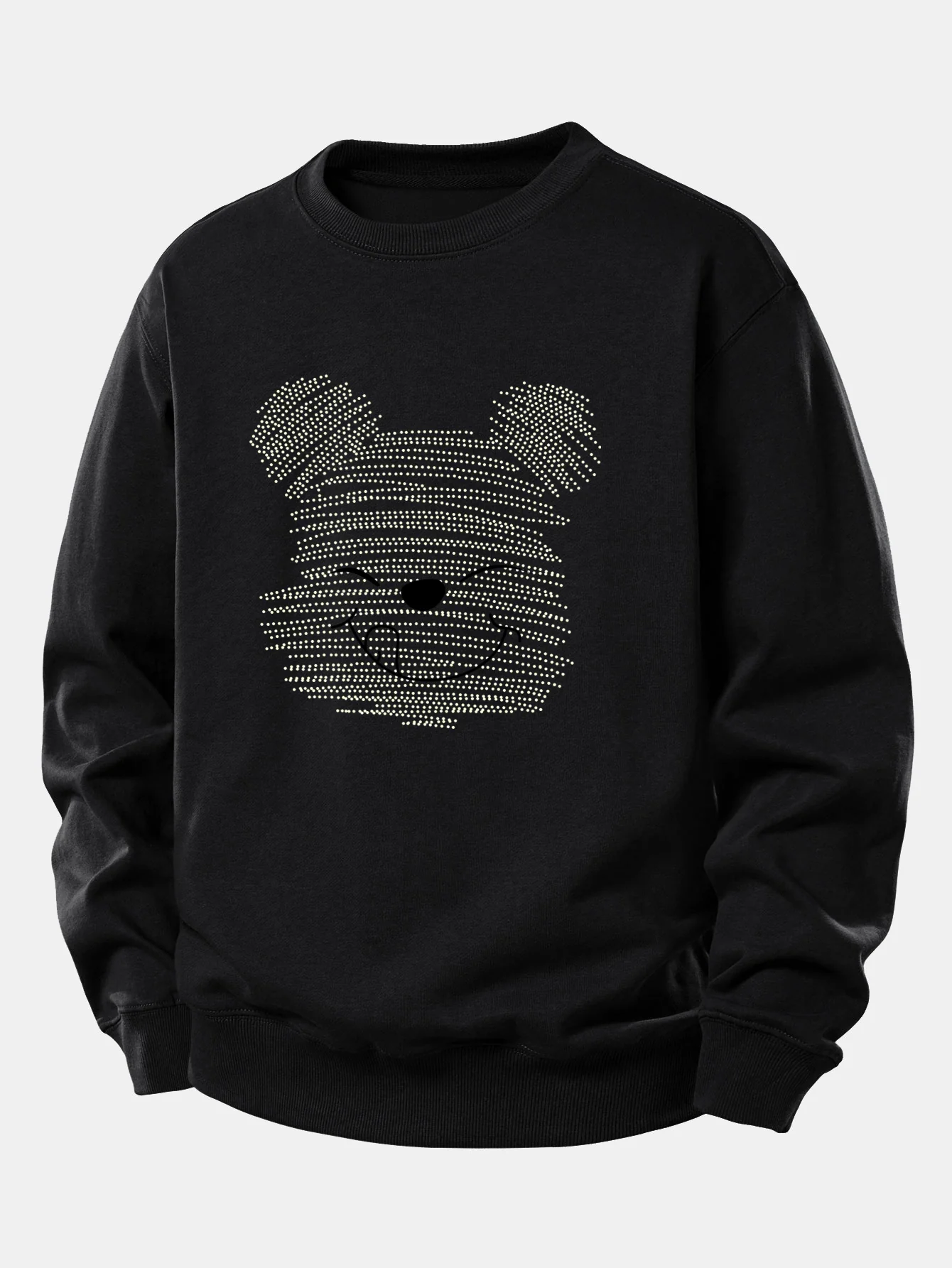Polka Dot Bear Print Relax Fit Sweatshirt - Image 2