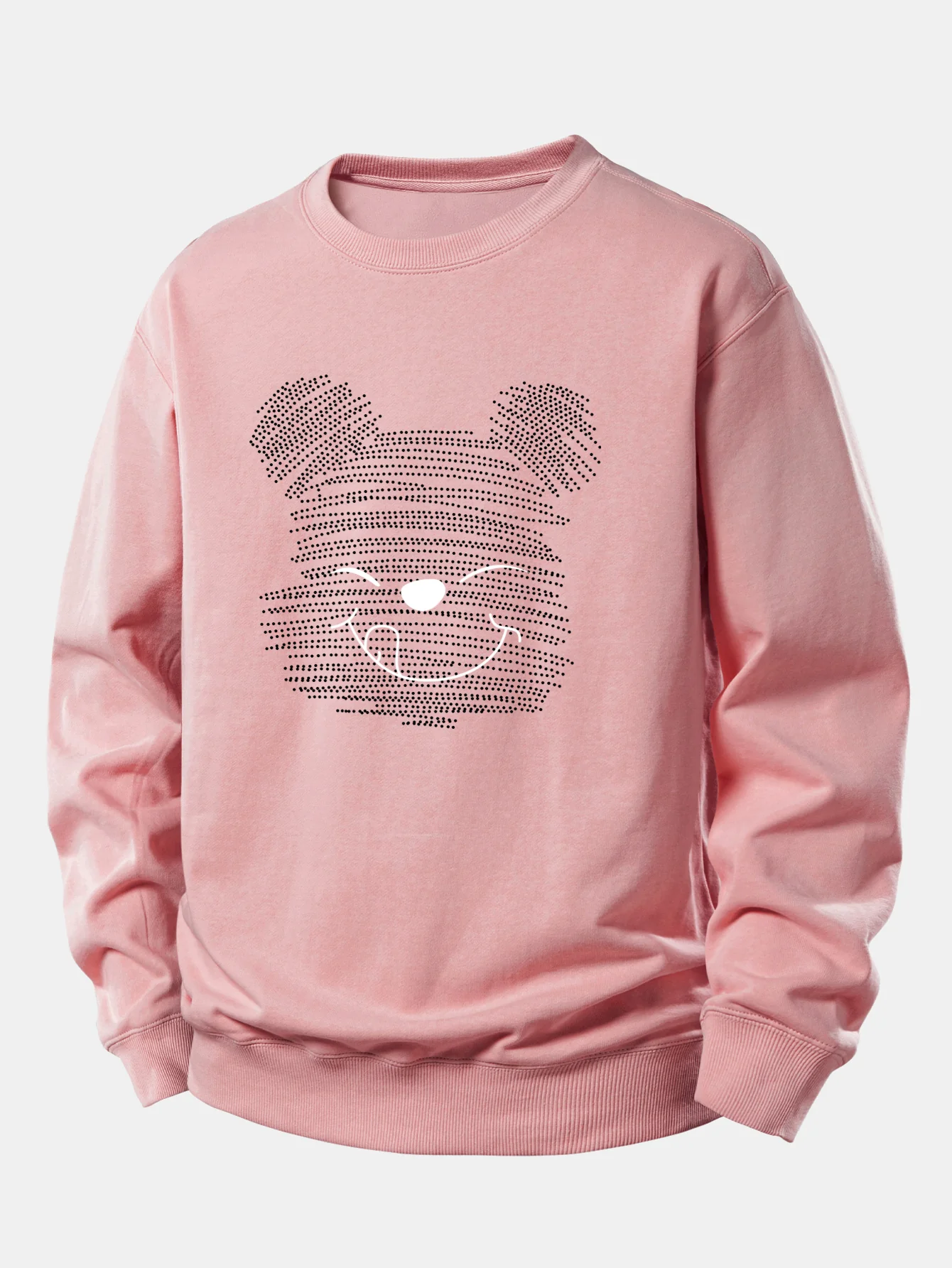 Polka Dot Bear Print Relax Fit Sweatshirt - Image 3