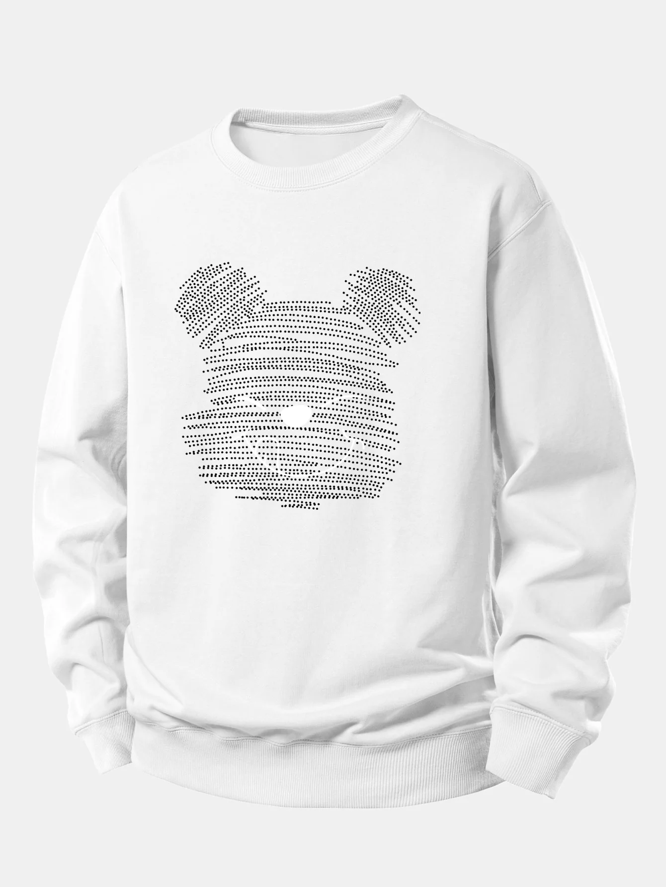 Polka Dot Bear Print Relax Fit Sweatshirt - Image 4