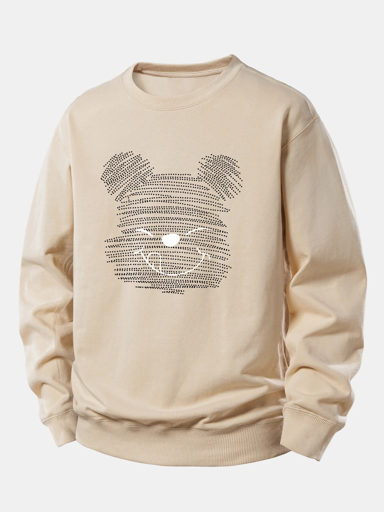 Polka Dot Bear Print Relax Fit Sweatshirt - Image 5