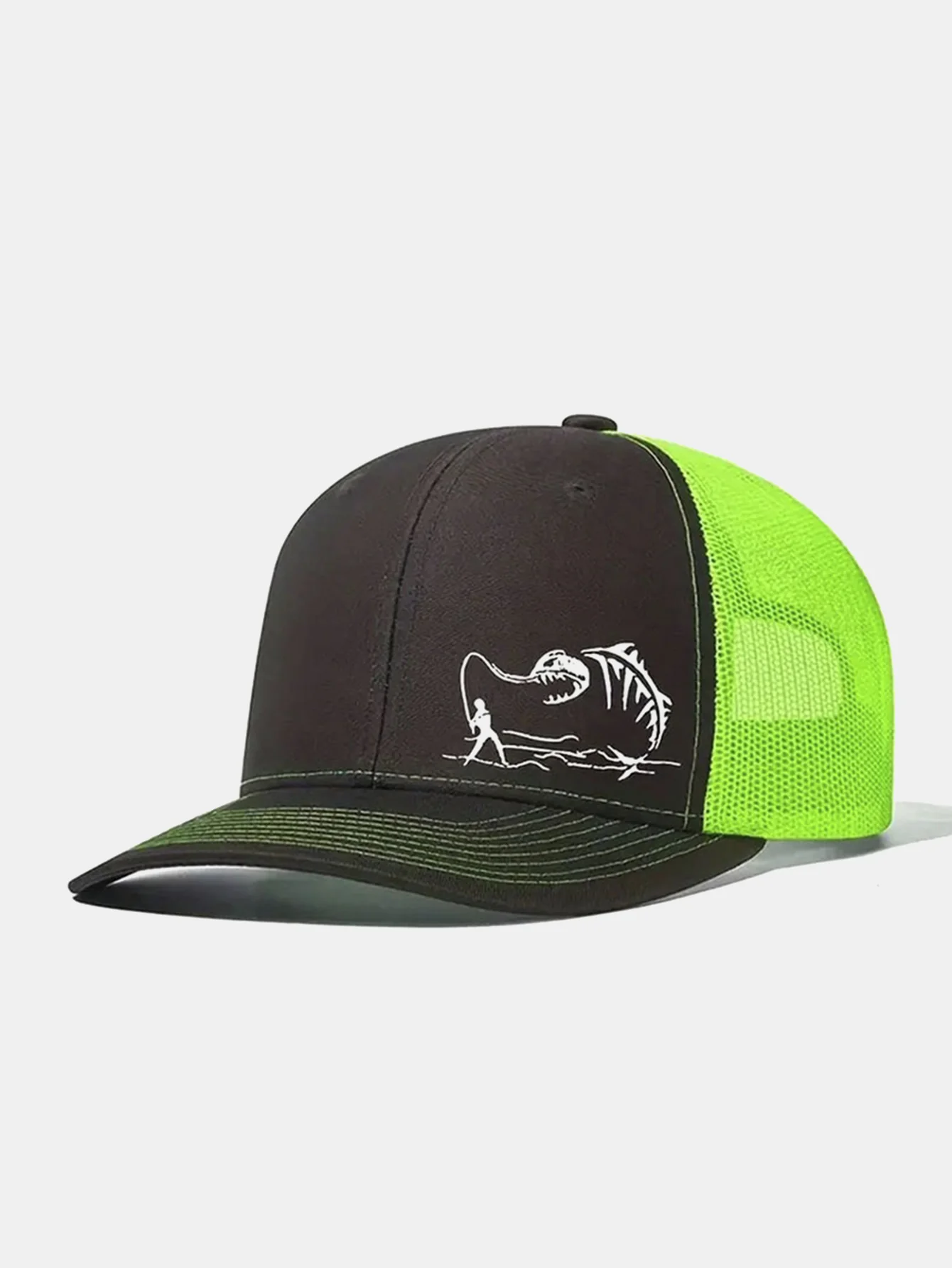 Printed Fishing Mesh Baseball Cap Suitable For Outdoor Vacations Camping