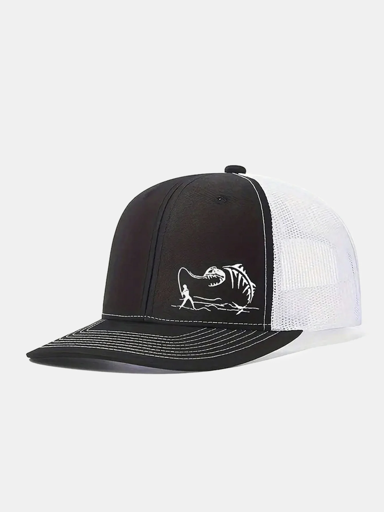 Printed Fishing Mesh Baseball Cap Suitable For Outdoor Vacations Camping - Image 5