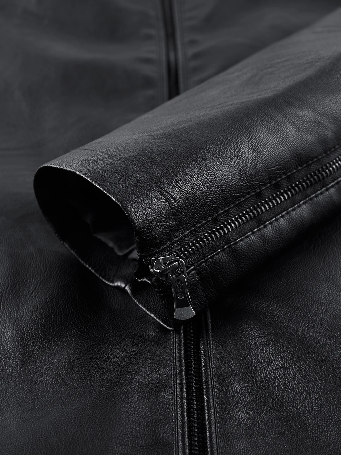 PU Leather Stand Collar Jacket - Image 9