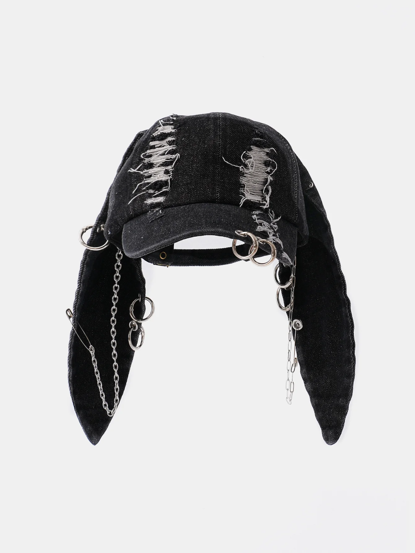 Punk Street Hip Hop Style Distressed Rabbit Ear Baseball Cap - Image 2