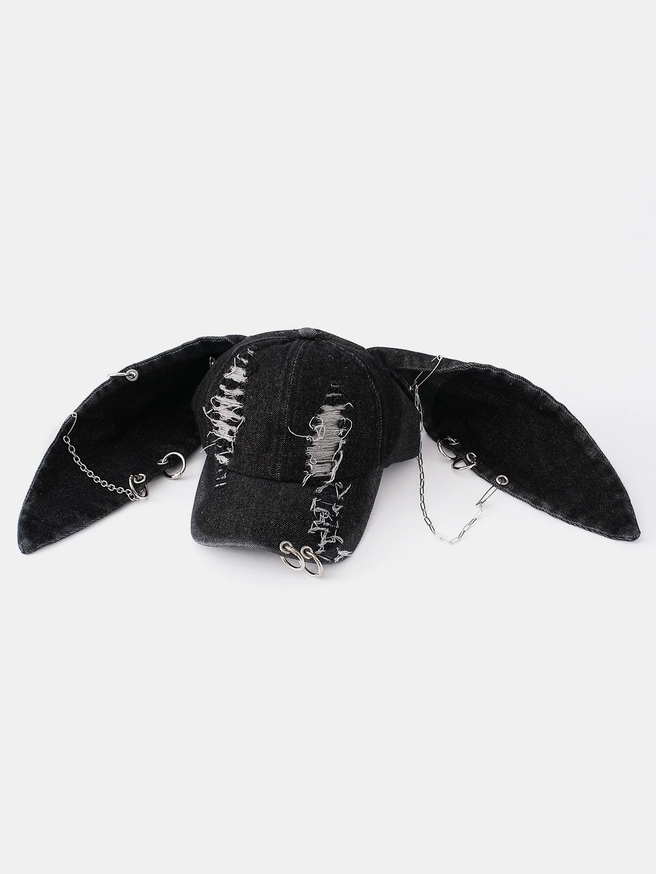 Punk Street Hip Hop Style Distressed Rabbit Ear Baseball Cap - Image 4