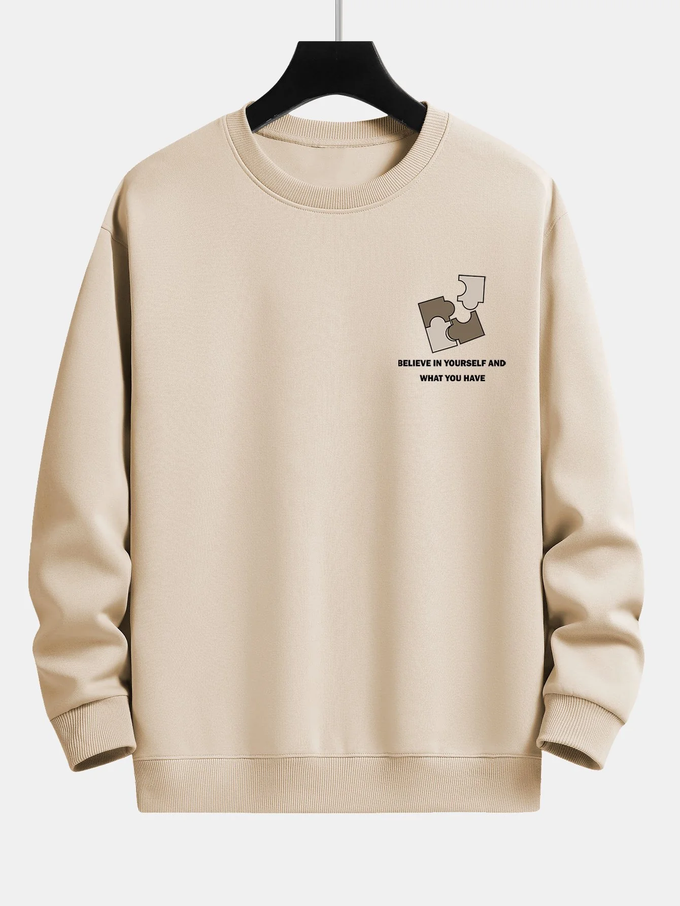 Puzzle Slogan Druck Relaxed Fit Sweatshirt - Image 3