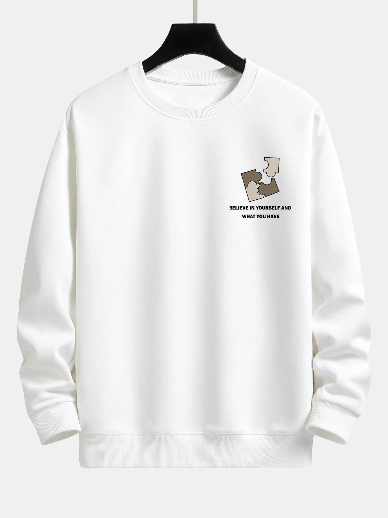 Puzzle Slogan Druck Relaxed Fit Sweatshirt - Image 4