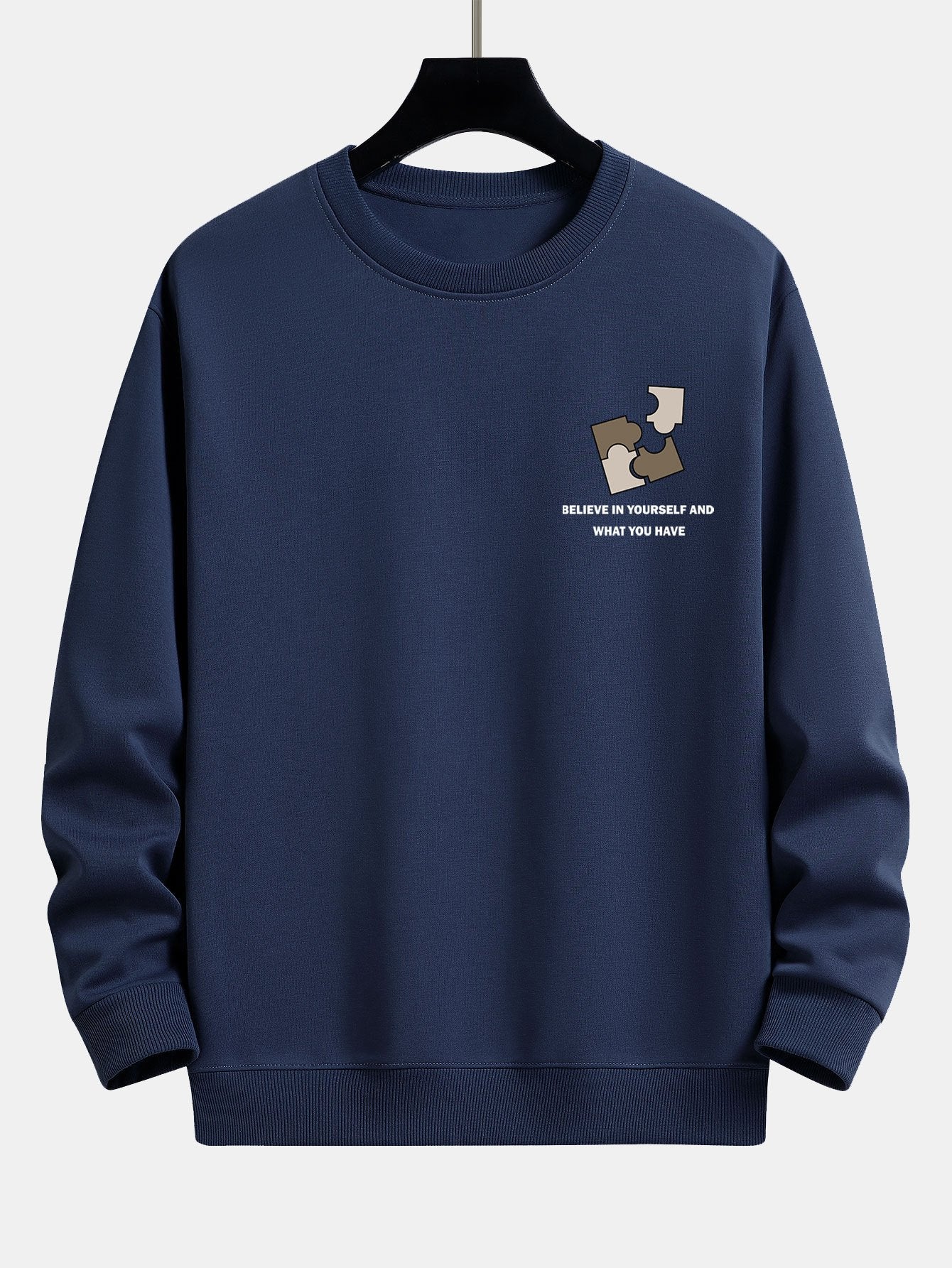 Puzzle Slogan Druck Relaxed Fit Sweatshirt - Image 6