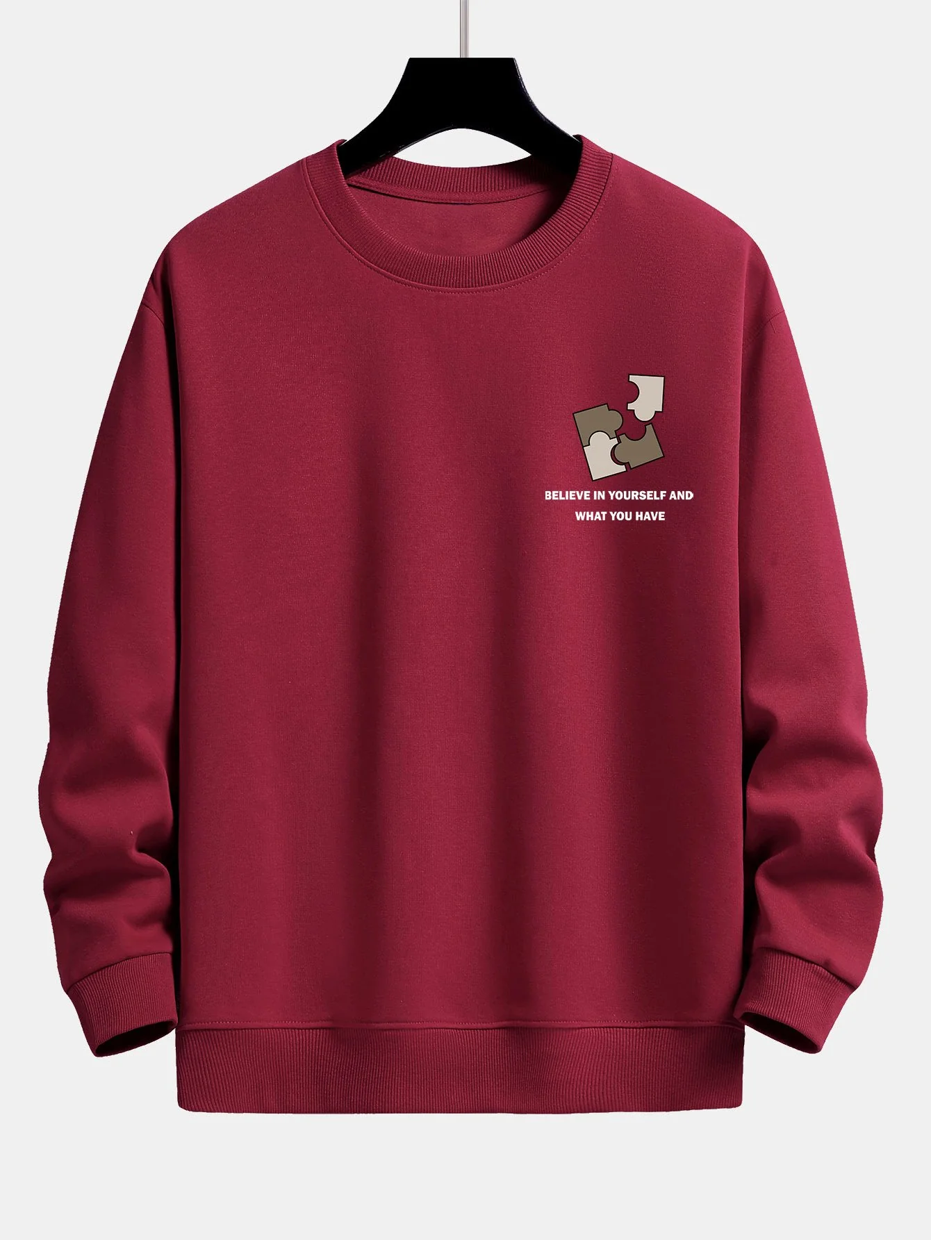 Puzzle Slogan Druck Relaxed Fit Sweatshirt - Image 7