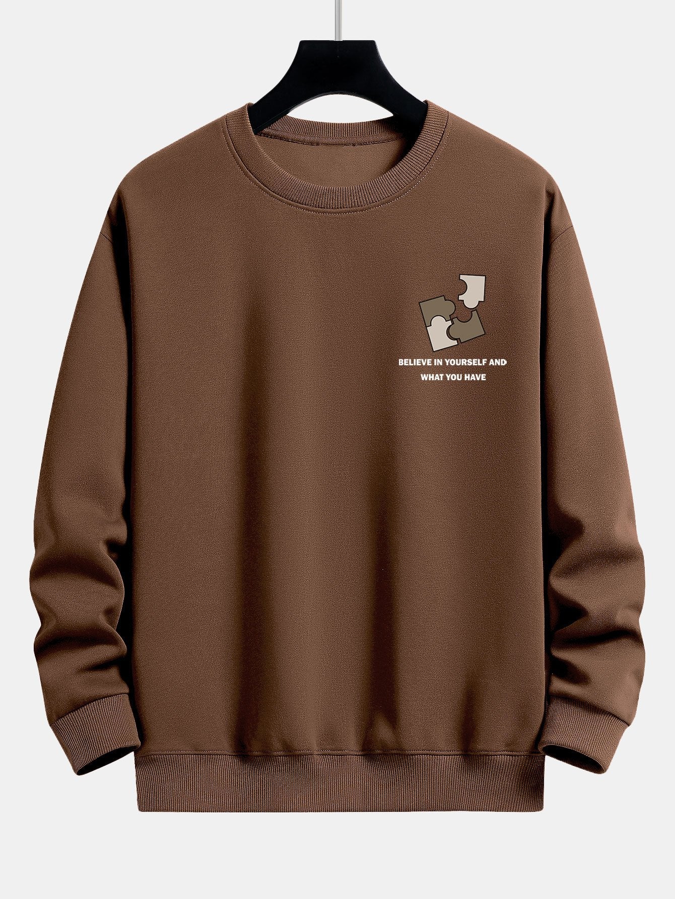 Puzzle Slogan Druck Relaxed Fit Sweatshirt - Image 8
