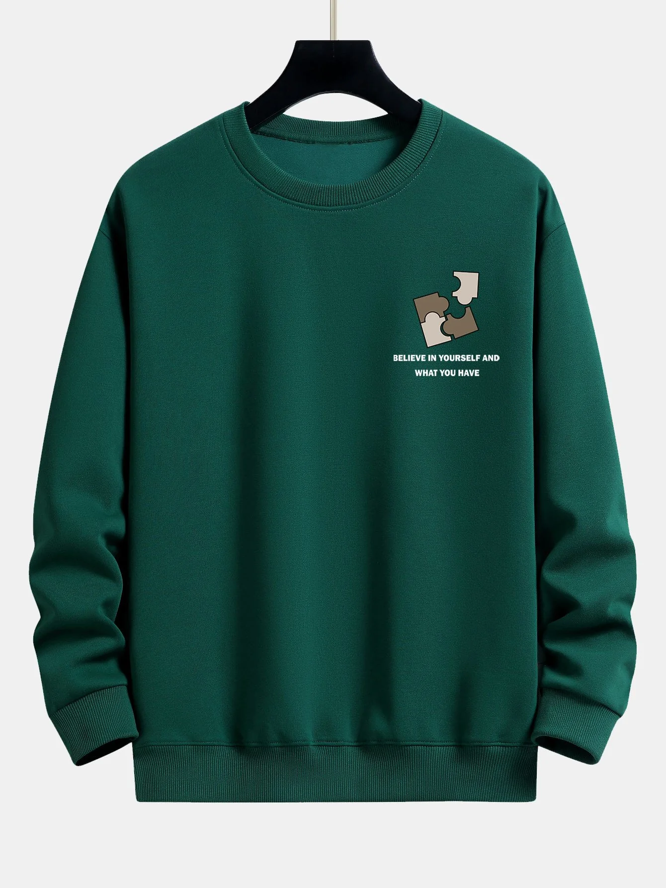 Puzzle Slogan Druck Relaxed Fit Sweatshirt - Image 9