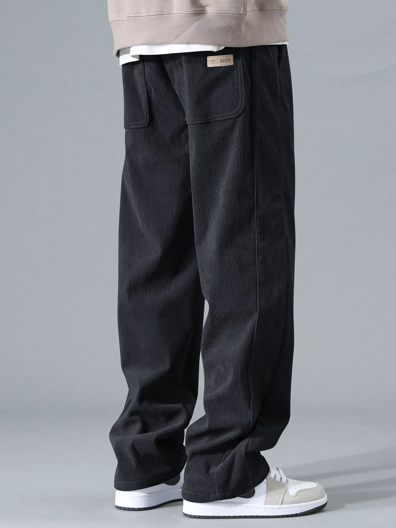 Quarter Zip Corduroy Raglan Sleeve Sweatshirt & Straight Leg Corduroy Pants - Image 13