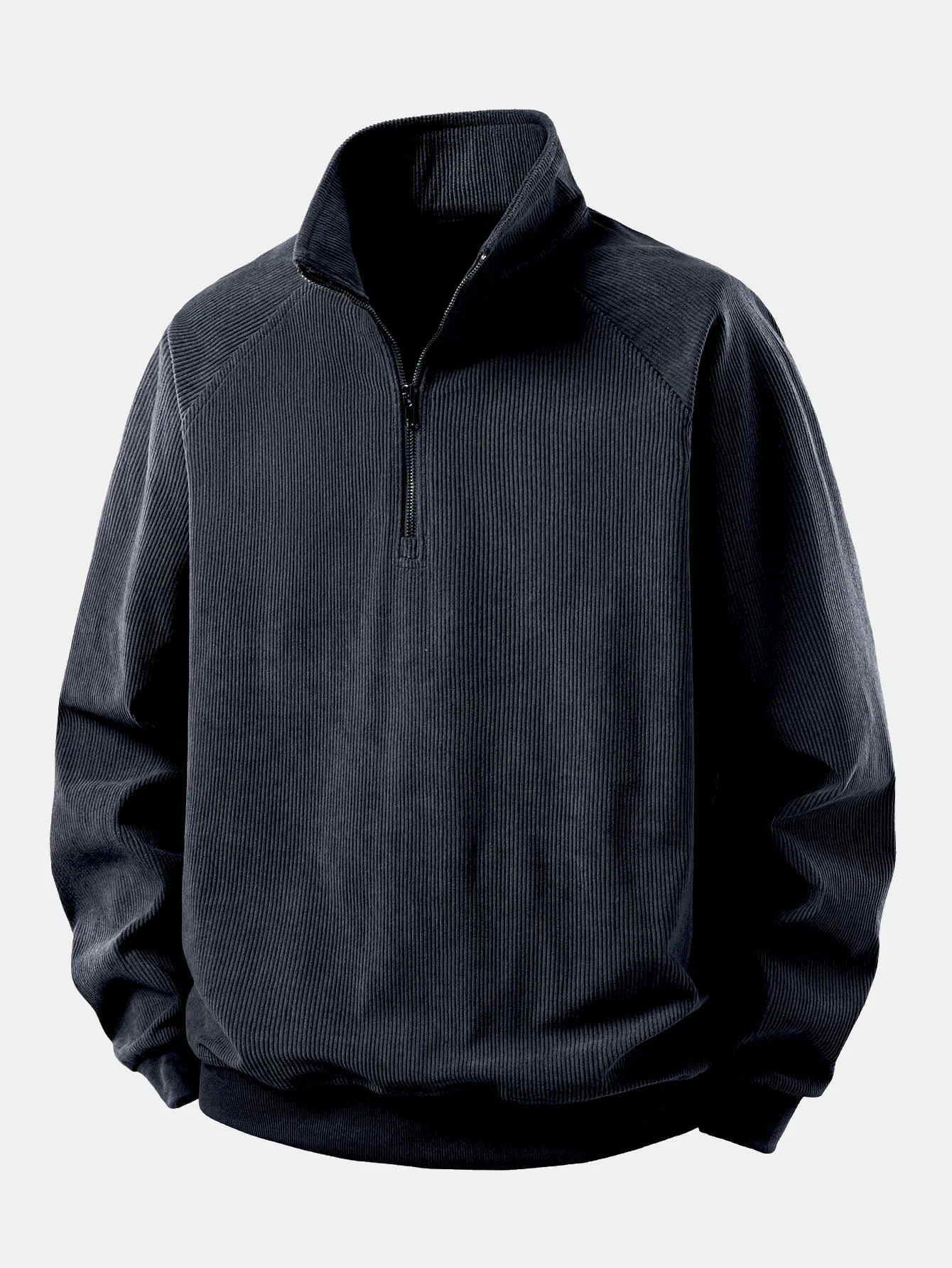 Quarter Zip Corduroy Raglan Sleeve Sweatshirt & Straight Leg Corduroy Pants - Image 6