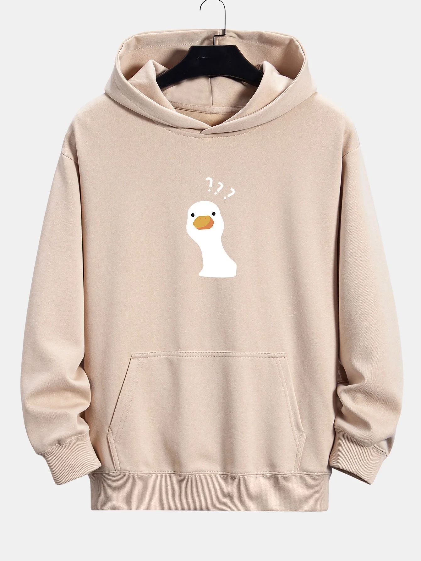 Fragezeichen Zweifelhafter Enten Druck Relaxed Fit Hoodie - Image 2