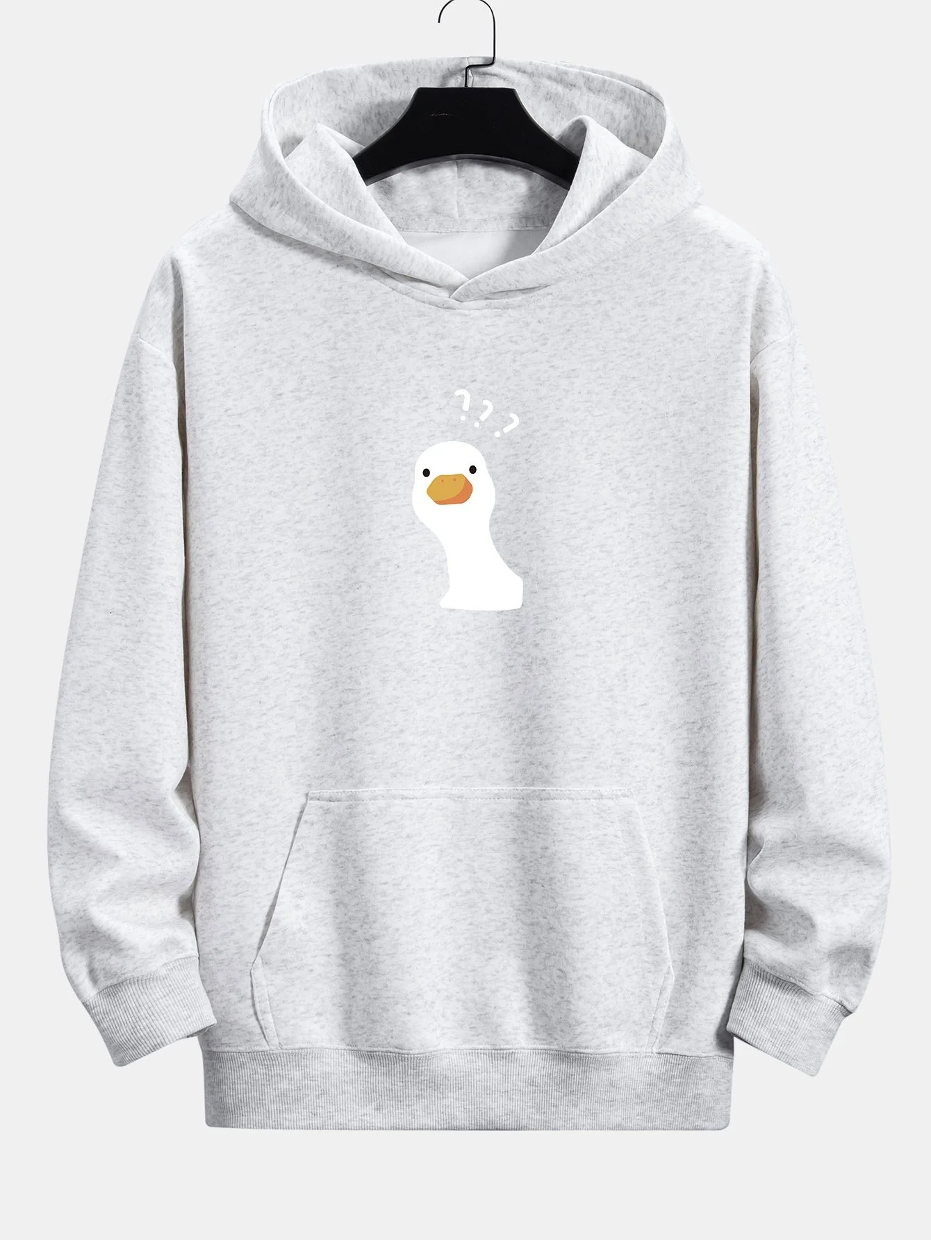 Fragezeichen Zweifelhafter Enten Druck Relaxed Fit Hoodie - Image 5