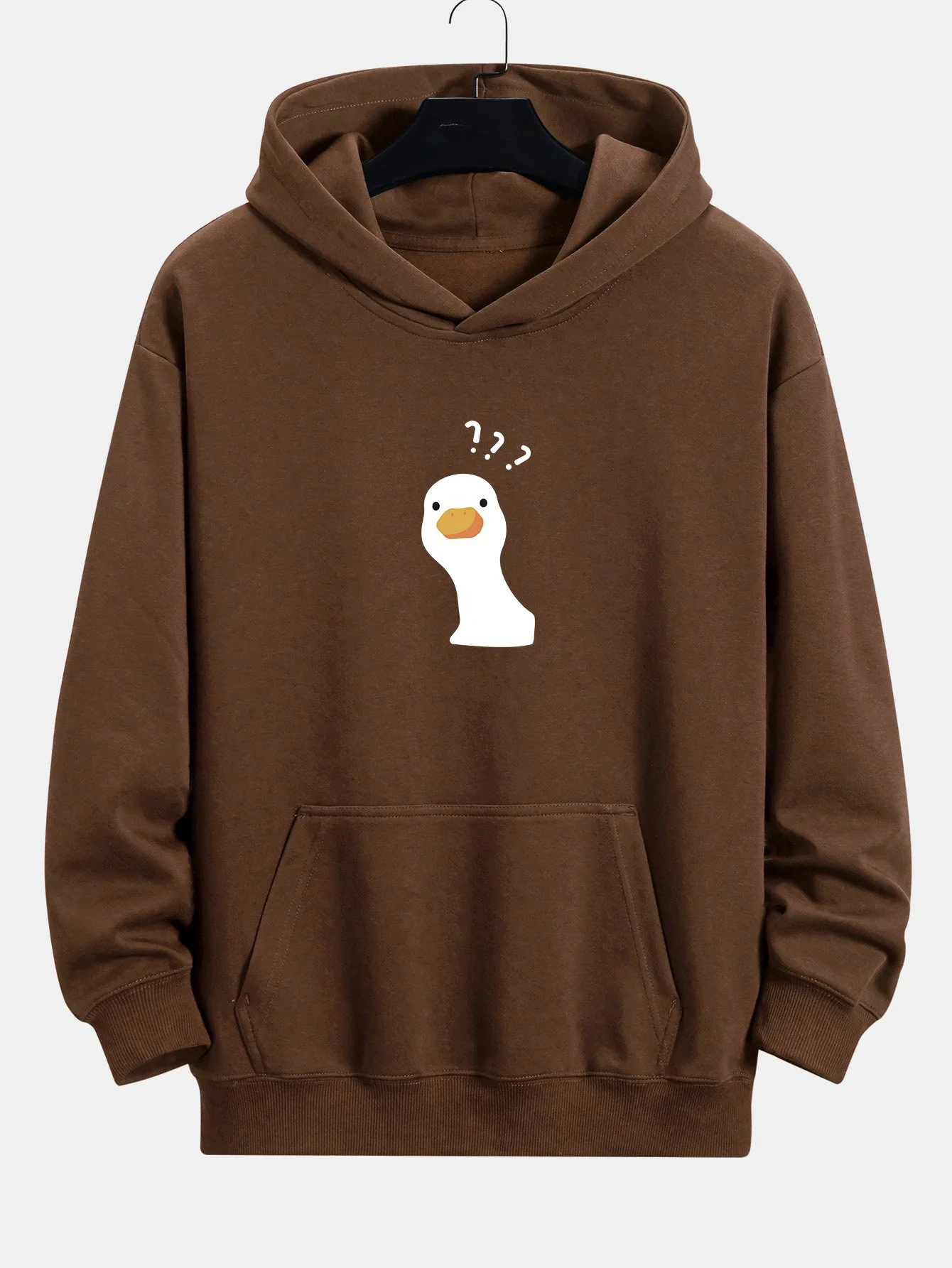 Fragezeichen Zweifelhafter Enten Druck Relaxed Fit Hoodie - Image 7